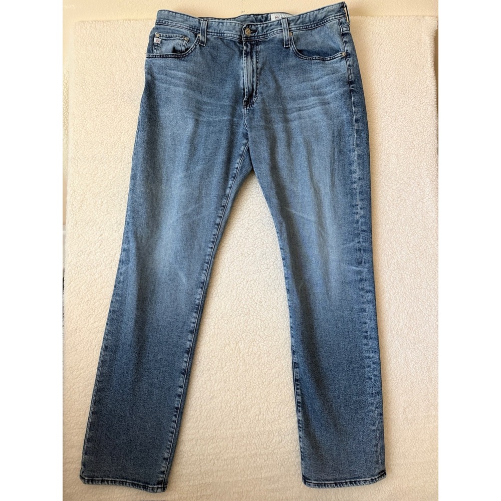 AG Adriano Goldschmied Everett Jeans Mens 38x33 Blue Slim Straight Stretch Denim